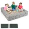 Outdoor 2-in-1 Kids Sandbox with HDPE Frame, Cover, and Adjustable Liner